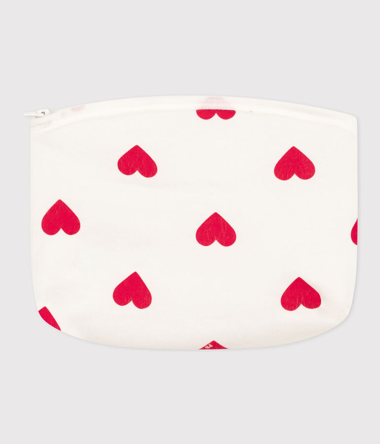 Bolso de mano con corazones blanco/rojo