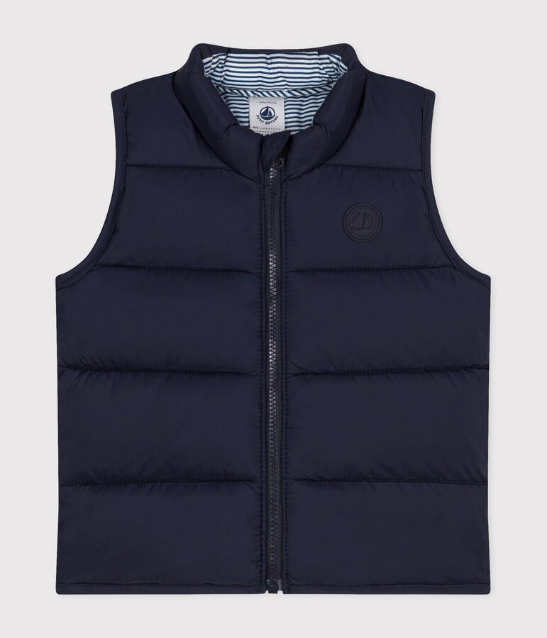 Chaqueta acolchada sin mangas de beb&eacute; azul