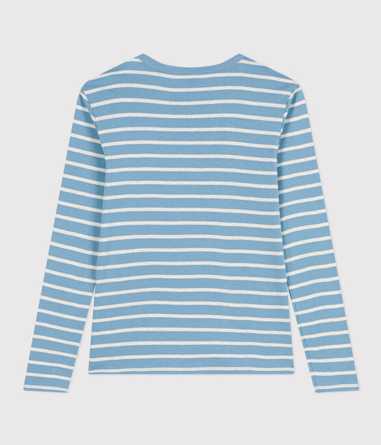 Camiseta L'ICONIQUE de algodón con cuello redondo para mujer AZUL/ MONTELIMAR