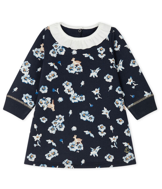 Vestido de manga larga estampado de bebé niña azul SMOKING/blanco MULTICO CN