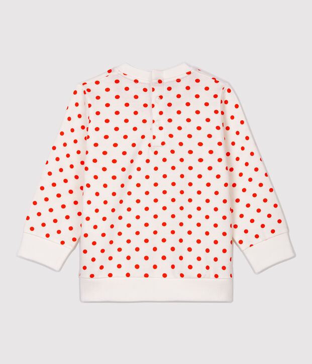 Sudadera de mulet&oacute;n de beb&eacute;. blanco/naranja