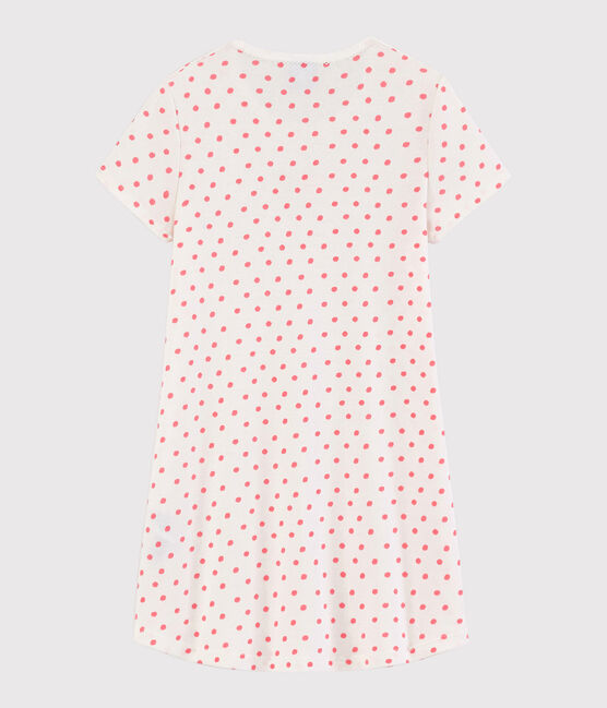 Camisón con lunares rosas de algodón de niña blanco MARSHMALLOW/rosa GRETEL