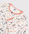 Pijama con estampado de París de niña de algodón orgánico blanco MARSHMALLOW/blanco MULTICO