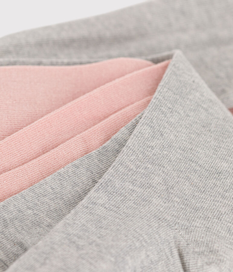 Juego de 2 pares de leotardos infantiles de punto de algod&oacute;n multicolor