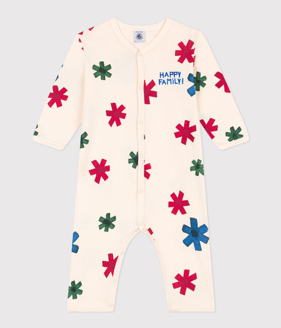 Pijama sin pies de algodón happy family para bebé blanco AVALANCHE/ MULTICO