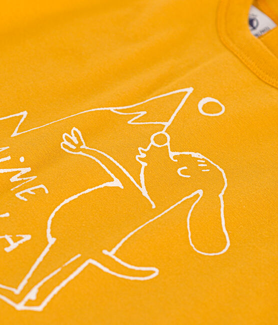 Camiseta de manga larga de jersey para bebé amarillo BOUDOR