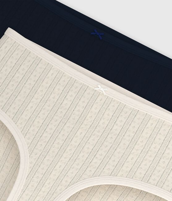 Juego de braguitas de algodón calado de talle alto para mujer variante 1