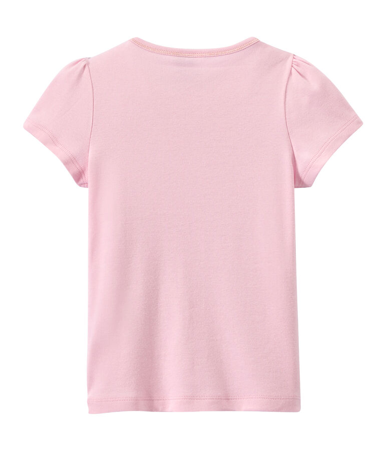 Camiseta de ni&ntilde;a con lazo rosa