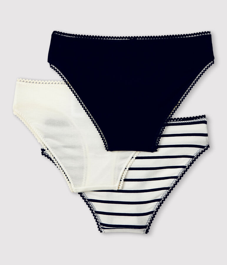 Juego de 3 braguitas de algod&oacute;n el&aacute;stico de mujer variante 2