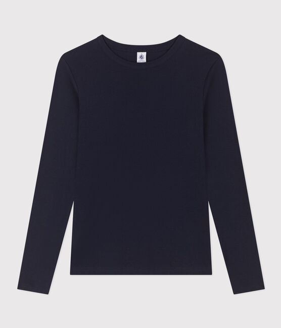 Camiseta L'ICONIQUE con cuello redondo de algodón de mujer azul SMOKING