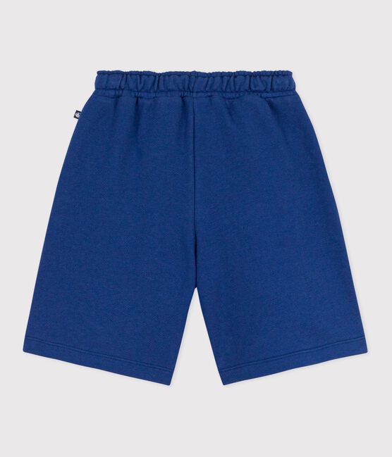 Bermudas cortas infantiles de algodón liso azul CREPUSCULE