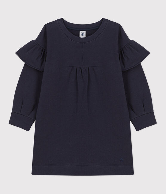 Vestido de manga larga de muletón de niña azul MEDIEVAL