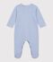 Pijama de algod&oacute;n milrayas para beb&eacute; azul/blanco