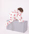 Pijama de algodón con corazones rojos para bebé blanco MARSHMALLOW/rojo TERKUIT
