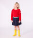 Falda infantil lisa de algodón
