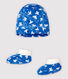 Juego de gorro y patucos para recién nacido de túbico de algodón orgánico azul