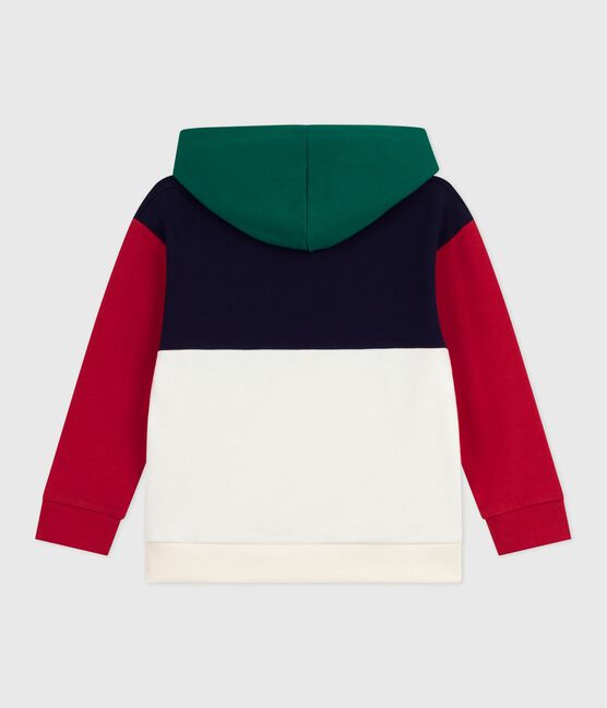 Sudadera infantil colorblock de algodón con capucha azul SOIR/ MULTICO