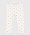 Leggings de algodón con estampado de flores para bebé blanco MARSHMALLOW/gris GRIS