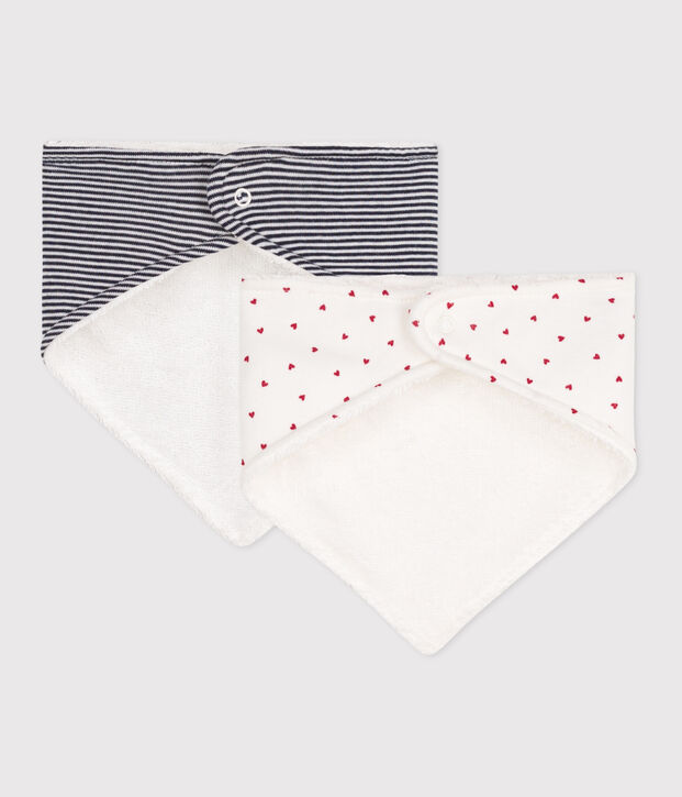Dos baberos bandana de algod&oacute;n para beb&eacute; multicolor