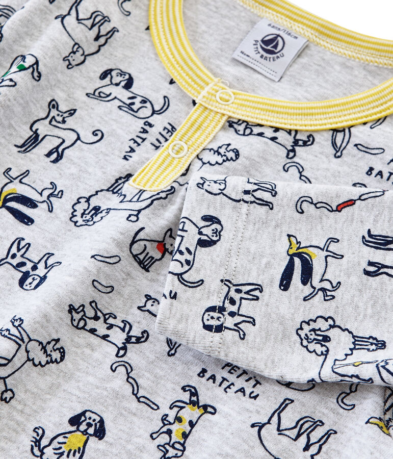 Pijama de punto gris POUSSIERE/blanco MULTICO