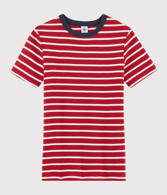 Camiseta icónica con cuello redondo para mujer rojo TERKUIT/blanco MARSHMALLOW
