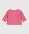 C&aacute;rdigan de beb&eacute; tejido en punto bobo en algod&oacute;n liso. rosa
