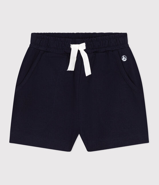 Shorts infantiles de algodón liso azul SMOKING