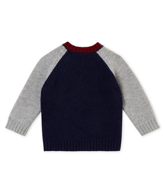 Jersey de lana y algodón para bebé niño azul SMOKING/gris SUBWAY