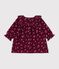Vestido de terciopelo de manga larga con estampado de flores para beb&eacute; rojo/multicolor