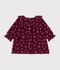 Vestido de terciopelo de manga larga con estampado de flores para beb&eacute; rojo/multicolor