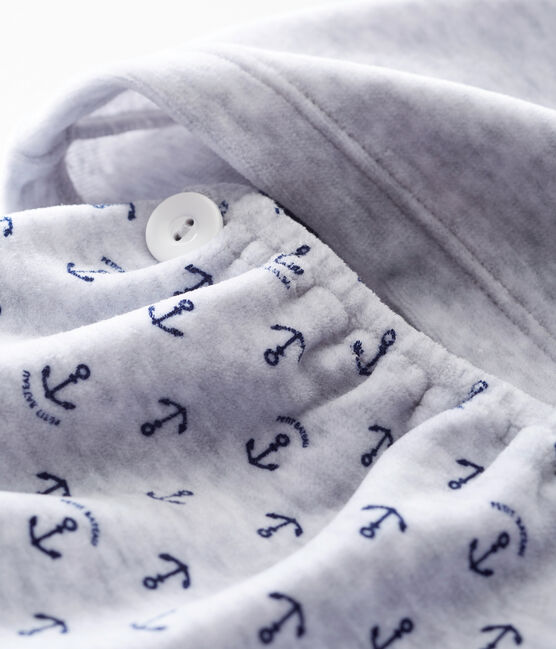 Pijama sin pies para bebé niño gris POUSSIERE/blanco MULTICO
