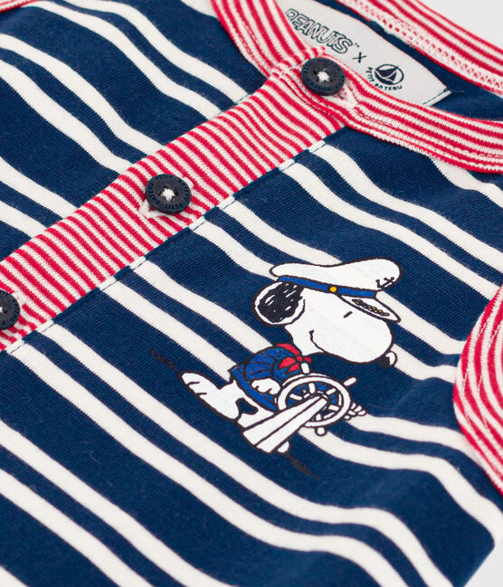 Mono Petit Bateau X Snoopy de punto ligero para bebé azul MEDIEVAL/blanco MULTICO