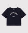 Camiseta LE BOXY de algodón de mujer azul SMOKING