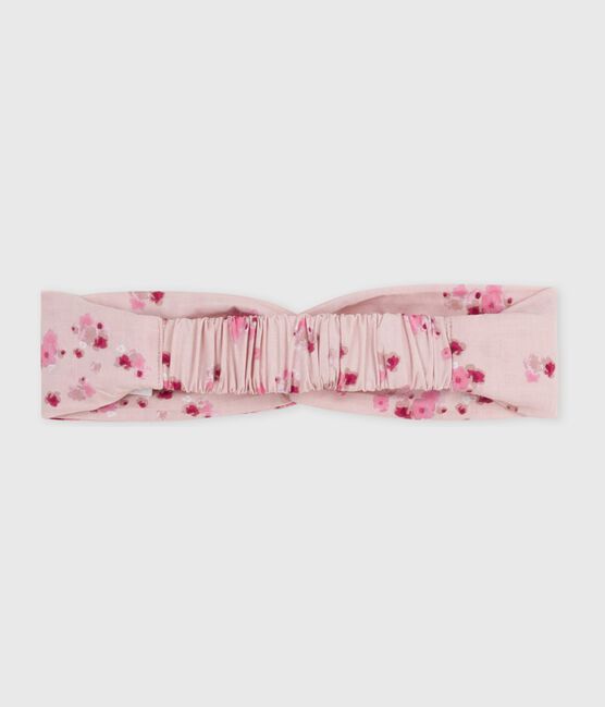 Diadema de popelina con estampado de flores para bebé rosa JOLI/blanco MULTICO