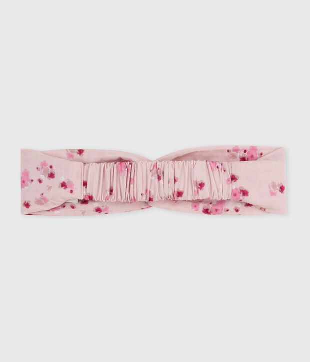 Diadema de popelina con estampado de flores para beb&eacute; rosa/multicolor