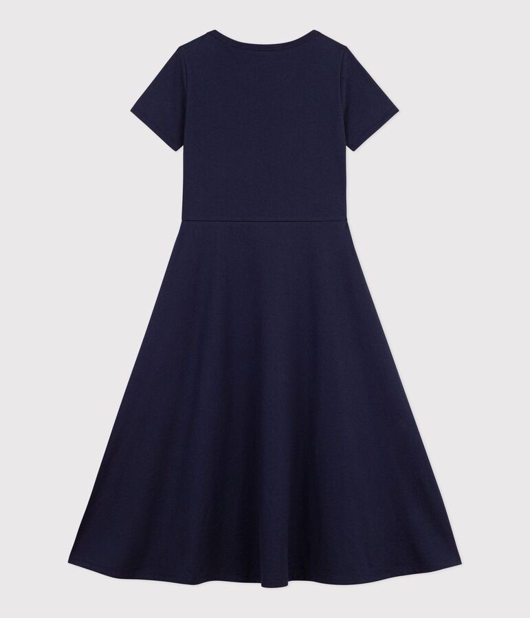 Vestido largo de algod&oacute;n para mujer azul
