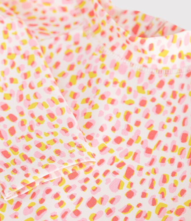 Ba&ntilde;ador infantil de manga larga con estampado blanco/multicolor