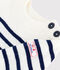 Jersey de lana y algod&oacute;n con rayas marineras para beb&eacute; azul/azul