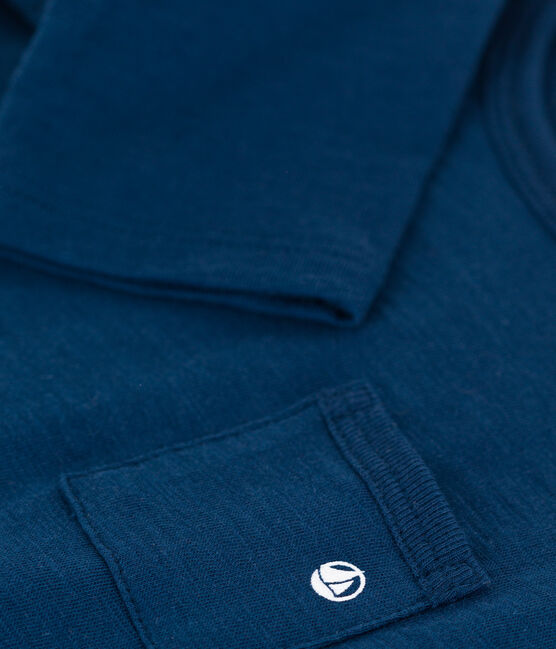 Camiseta de manga larga de punto flameado para bebé azul INCOGNITO