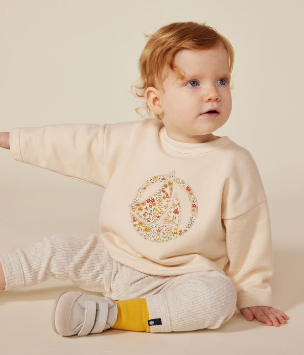 Sudadera de felpa para beb&eacute; crudo