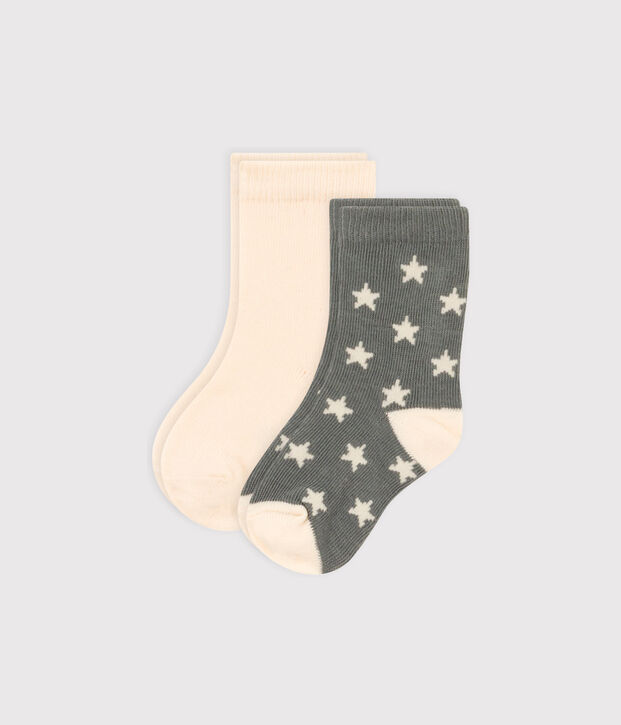 Lote de 2 pares de calcetines con estrellas para beb&eacute; multicolor