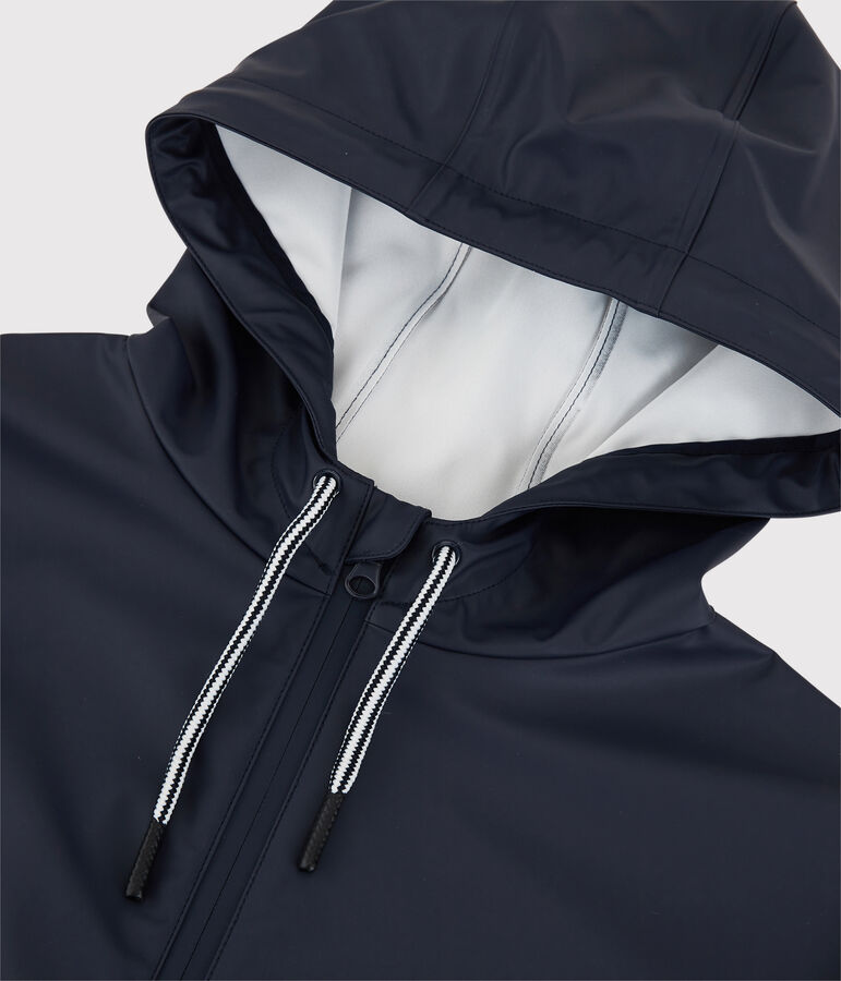 Chubasquero largo y ligero de material reciclado unisex azul SMOKING