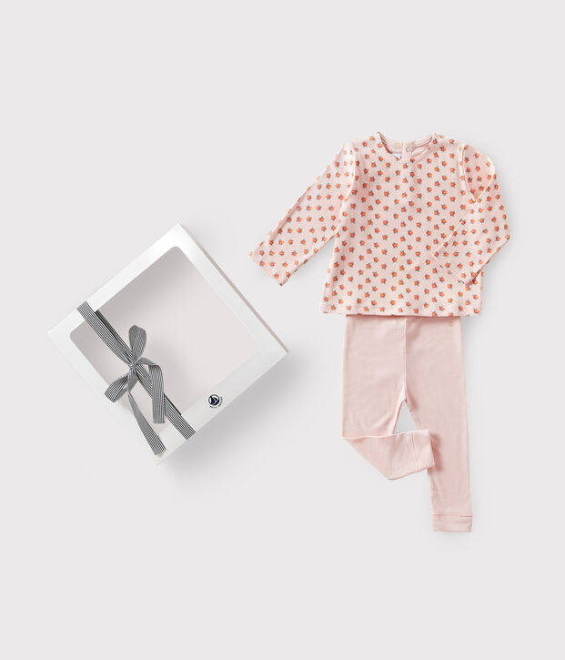 Estuche regalo para beb&eacute; con camiseta y leggings multicolor