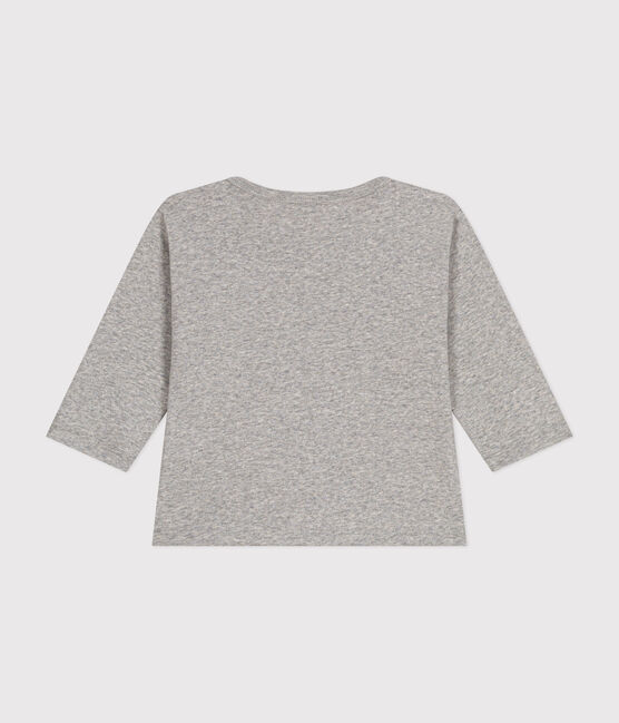 Camiseta de algodón de manga larga para bebé gris CHATON CHINE