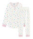 Pijama para niña de talle alto y punto doble cara