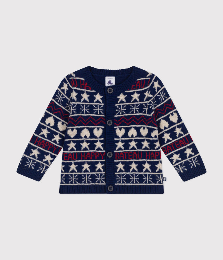 C&aacute;rdigan de punto para beb&eacute; azul/multicolor