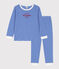 Pijama de algodón milrayas para niño/niña azul PERSE/blanco MARSHMALLOW