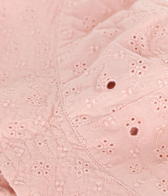 Gorro rosa con bordado inglés para niña rosa SALINE