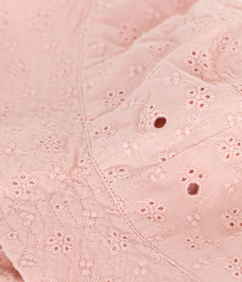 Gorro rosa con bordado ingl&eacute;s para ni&ntilde;a rosa