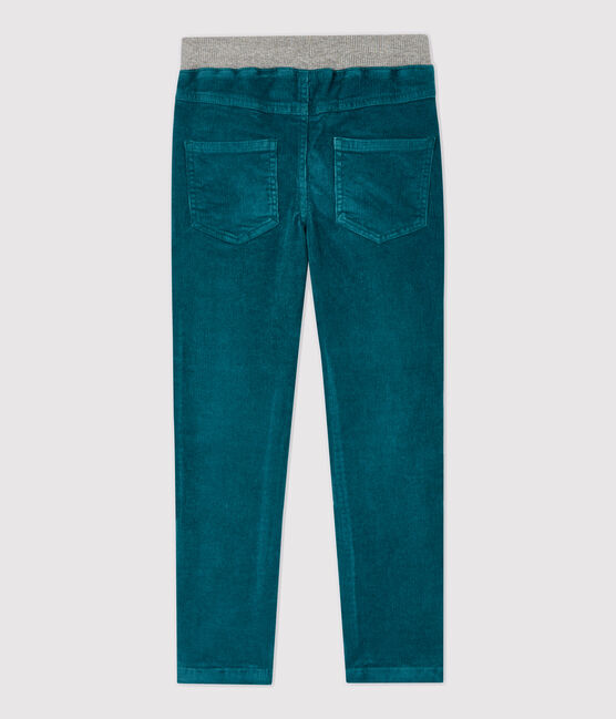 Pantalón de corte normal de terciopelo de niño verde PINEDE
